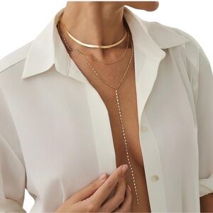 18k Gold Plated Layered Herringbone Necklace